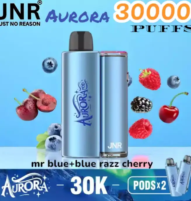JNR Aurora 30000 PUFFS Vape jetable rechargeable 30K double pod