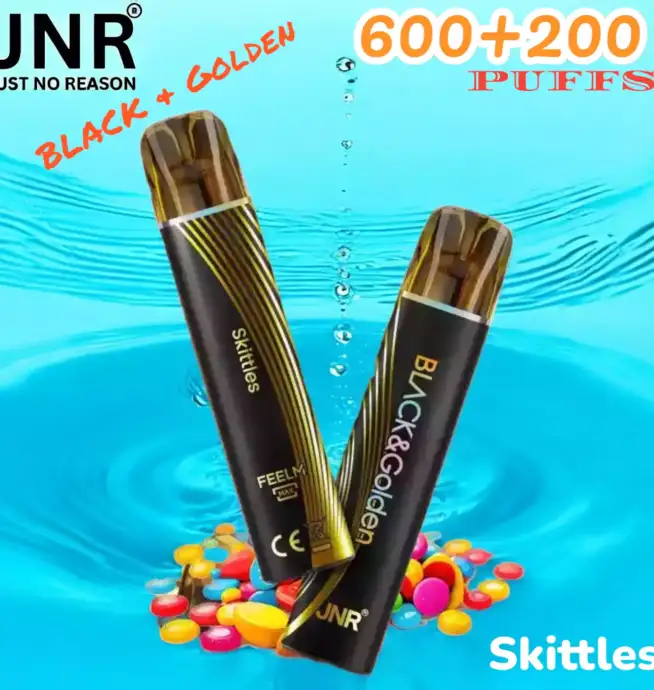 JNR BLACK & Golden 600+200 PUFFS Disposable Vape Triple Saveur Longue Durée