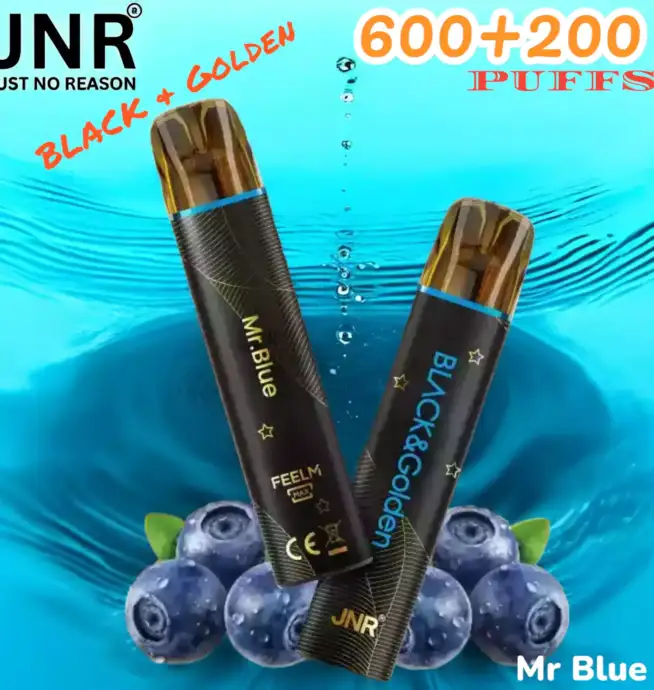JNR BLACK & Golden 600+200 PUFFS Disposable Vape Triple Saveur Longue Durée