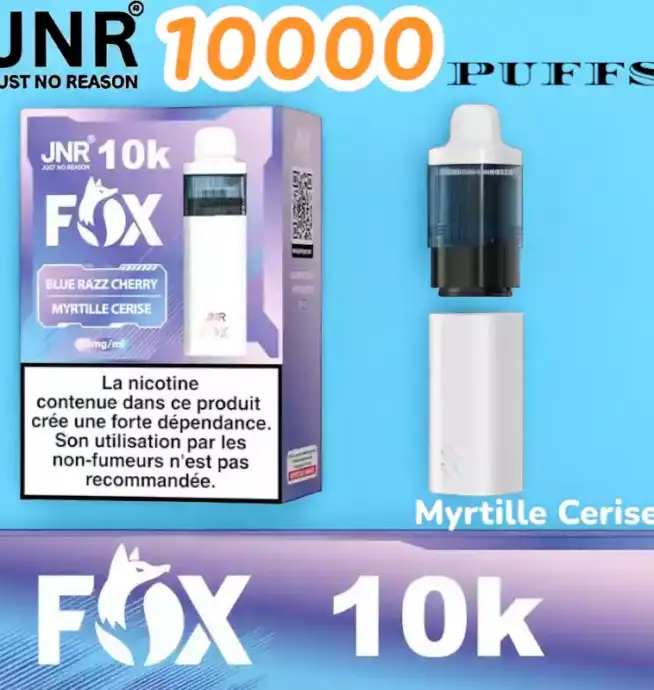 JNR FOX 10000 PUFFS Vape jetable 10K fruitée