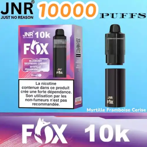 JNR FOX 10000 PUFFS Vape jetable 10K fruitée