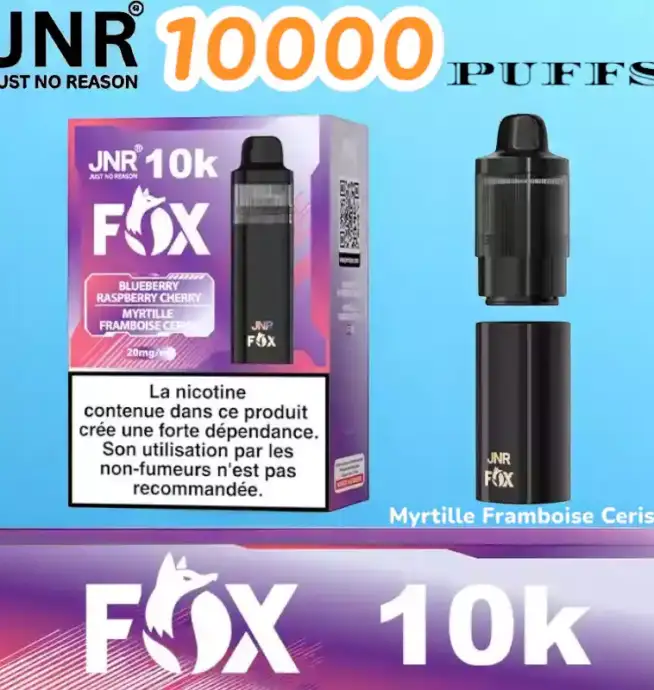 JNR FOX 10000 PUFFS Vape jetable 10K fruitée