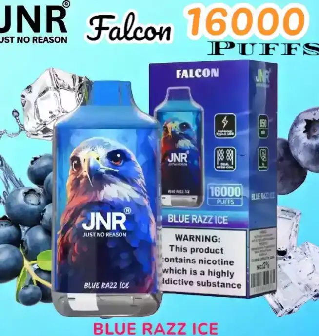 JNR Falcon 16000 Puffs Vape jetable puissante et rechargeable.