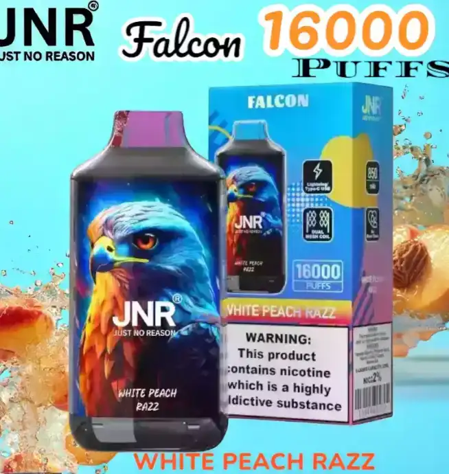 JNR Falcon 16000 Puffs Vape jetable puissante et rechargeable.