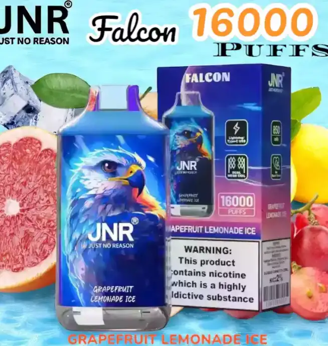 JNR Falcon 16000 Puffs Vape jetable puissante et rechargeable.