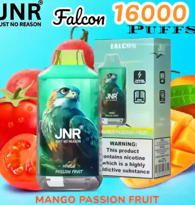 JNR Falcon 16000 Puffs Vape jetable puissante et rechargeable.