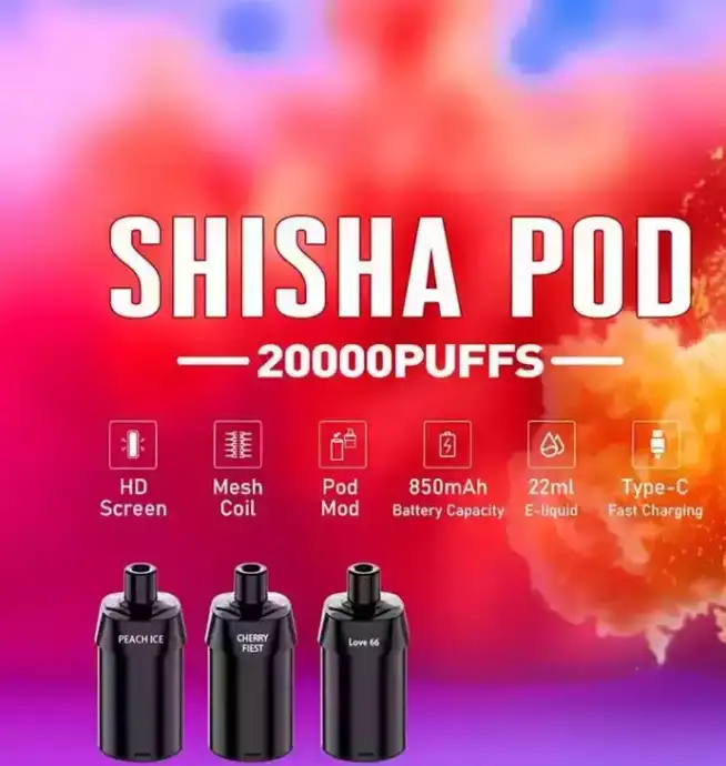 JNR Shisha Pod 20000 PUFFS Vape Jetable DTL Saveurs Intenses