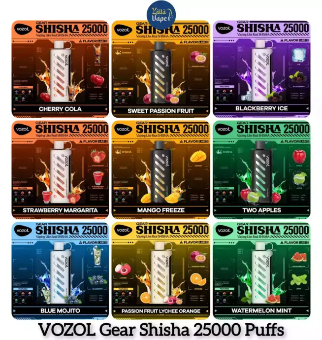 Vozol Gear Shisha 25000 Puffs Vape Rechargeable LED 5% – Image 8