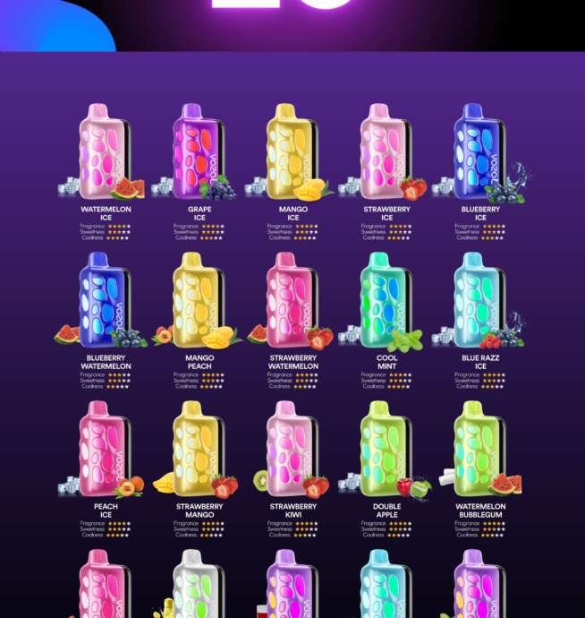 Vozol RAVE 40k Puffs Vape LED Rechargeable 50k Bouffées – Image 7